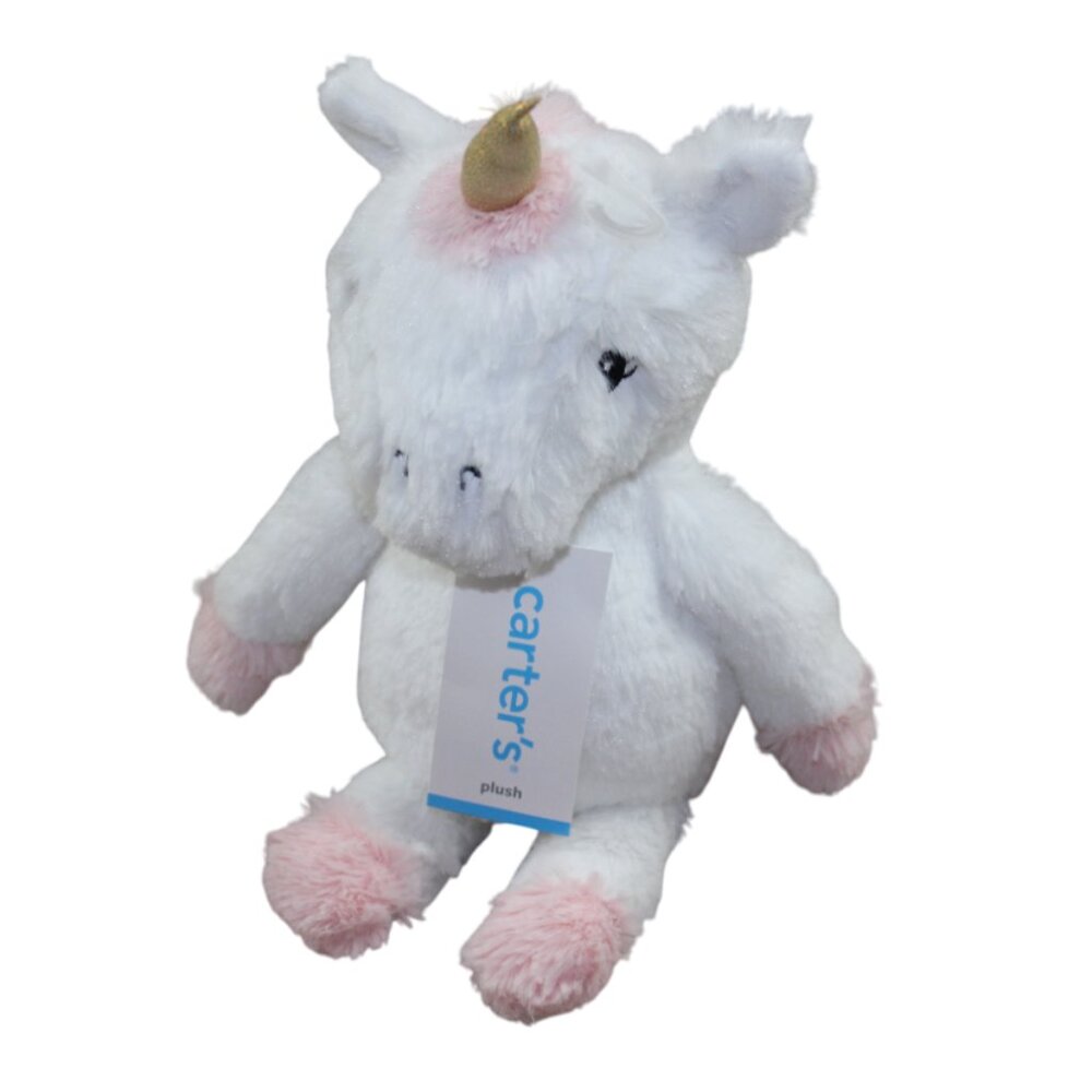 Carter's Unicorn Plush White Pink Baby Stuffed Animal Toy Girls 13" NWT